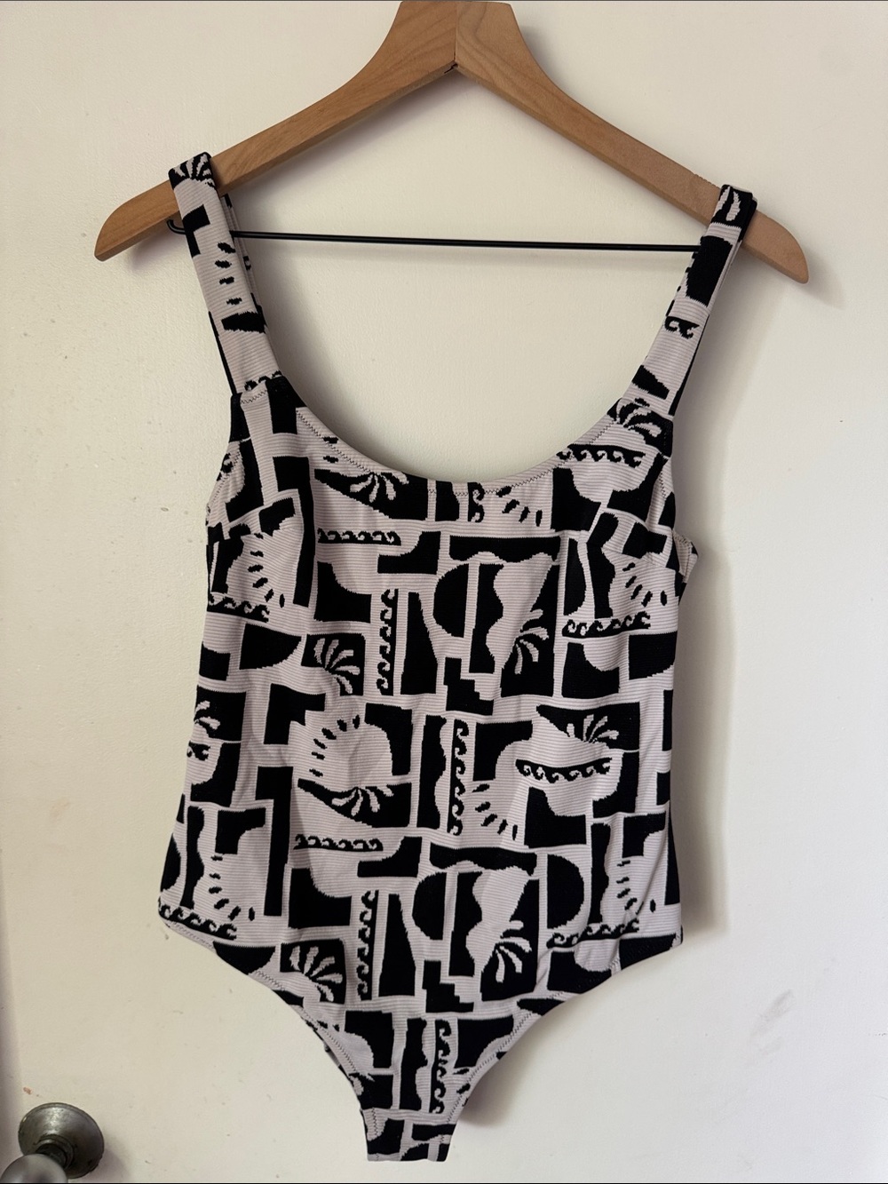 Rip Curl Black and White Graphic One-Piece Swimsuit